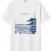 Camiseta blanca templo japones personalizada