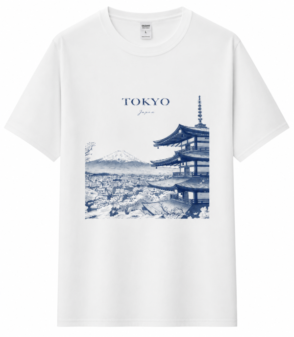 Camiseta blanca templo japones personalizada