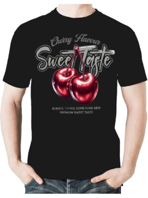 Camiseta negra cherries personalizada