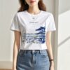 Camiseta blanca templo japones personalizada