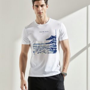 Camiseta blanca templo japones personalizada