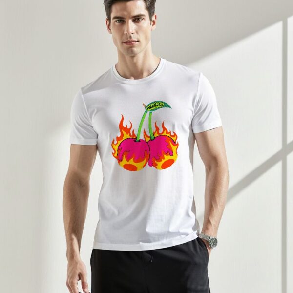 Camiseta burning cherries personalizada