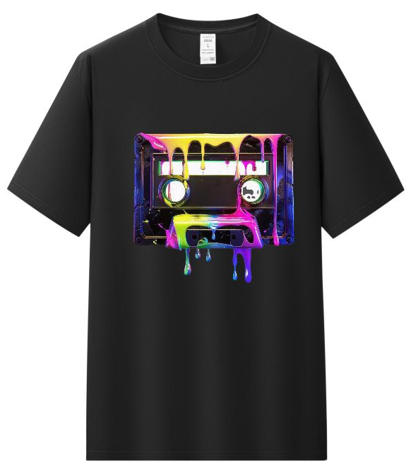 Camiseta colorful cassette personalizada